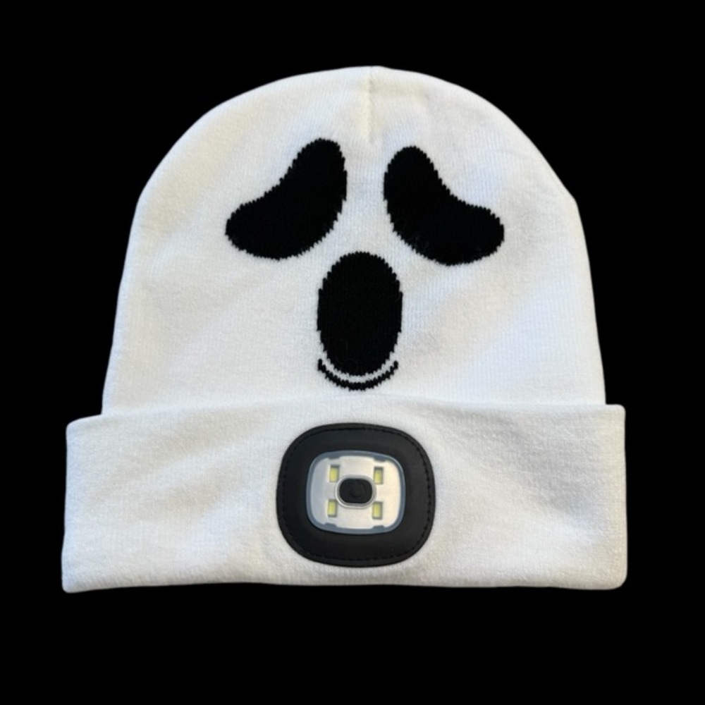 Night Scope Ghost Beanie Rechargeable LED light. Adult or kids. Works great! EUC